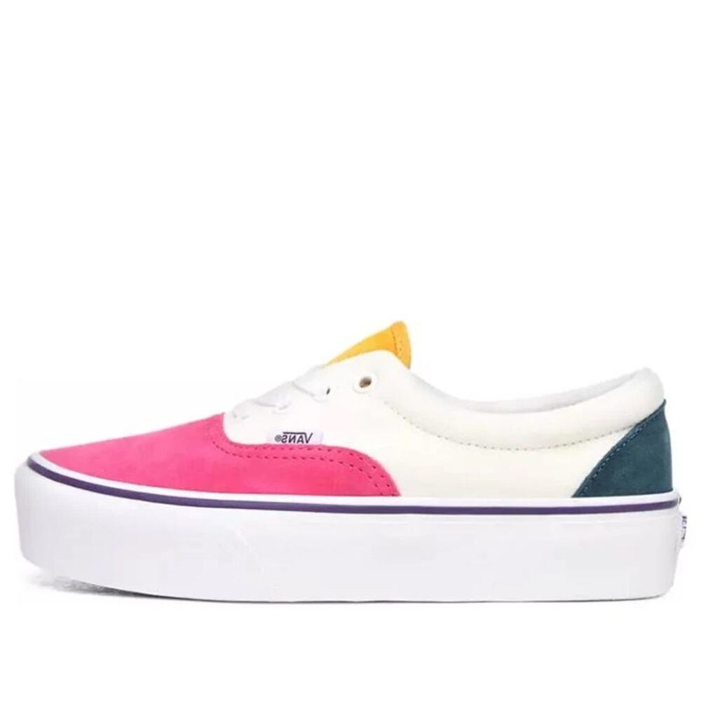 Vans Era Platform 'Mini Cord' Sneakers Shoes, White Pink Teal Colorblock, 7